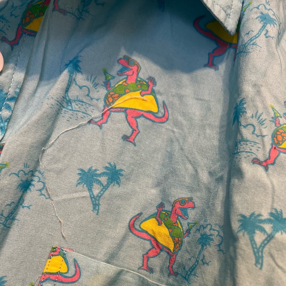 Tropical Vibes Blue Shirt - dinosaur tacos - Picture 2 of 3